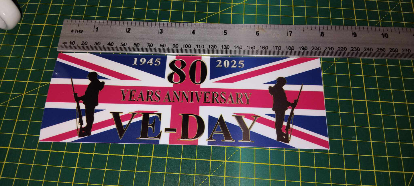 VE-DAY 80th Anniversary bumper sticker
