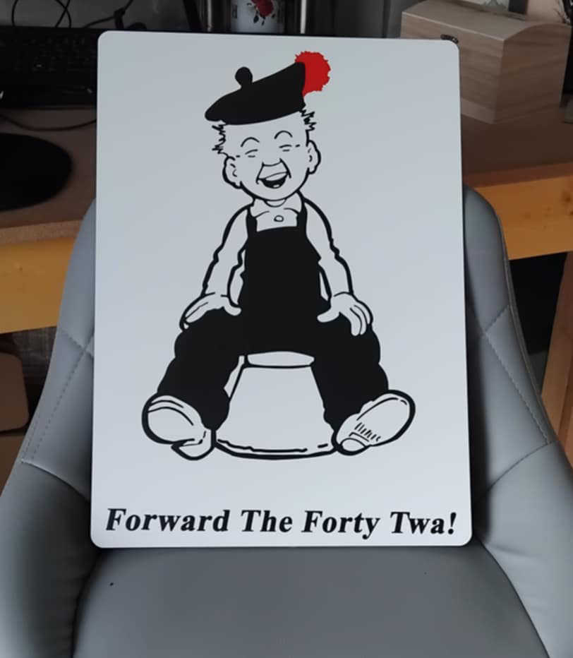 Black Watch Oor Wullie A3 Dibond board with Vinyl. (NO FITTINGS SUPPLIED)
