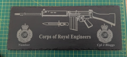 Corps of Royal Engineers SLR personalised slate